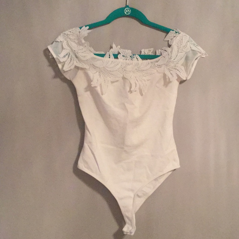 white lace bodysuit